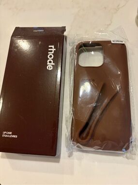 RHODE Espresso Brown Silicone iPhone Case with Wrist Strap